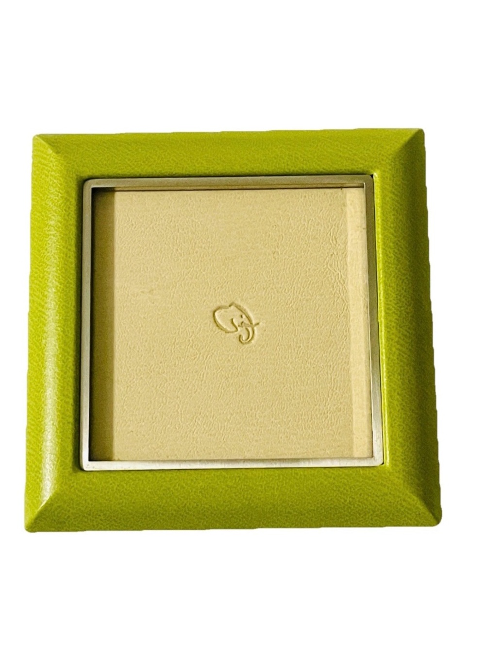 Architect Frame Square Leather and Metal Holds 4x4" Photo Graphic Image Green
